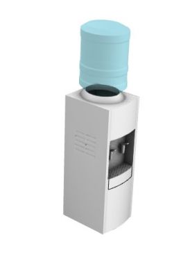 Water dispenser with water container 3d model .3dm format