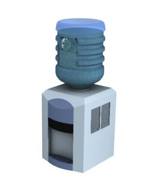 Small water dispenser with water container 3d model .3dm format