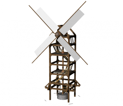 Modern designed wind turbine 3d model .3dm format