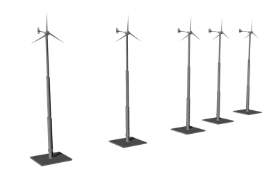 Large scaled wind turbine 3d model .3dm format