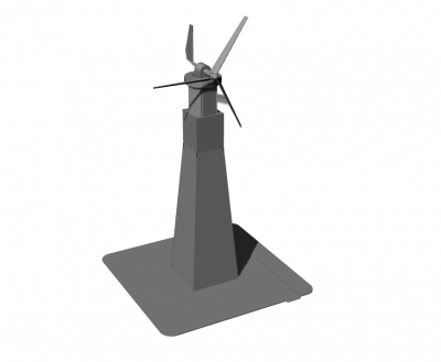Simple large scaled designed wind turbine 3d model .3dm format