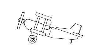 Spielzeug Flugzeug Höhe .dwg Zeichnung