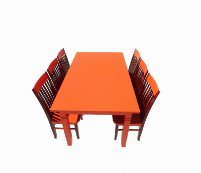 Wooden dining table for 6 people revit family