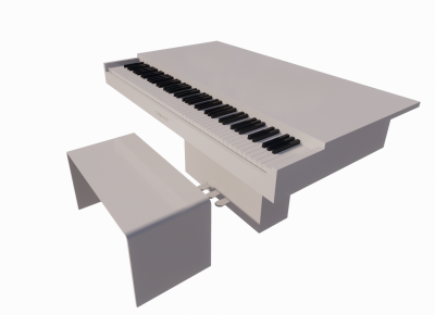 Yamaha Cantilever Piano with Modern Bench revit family