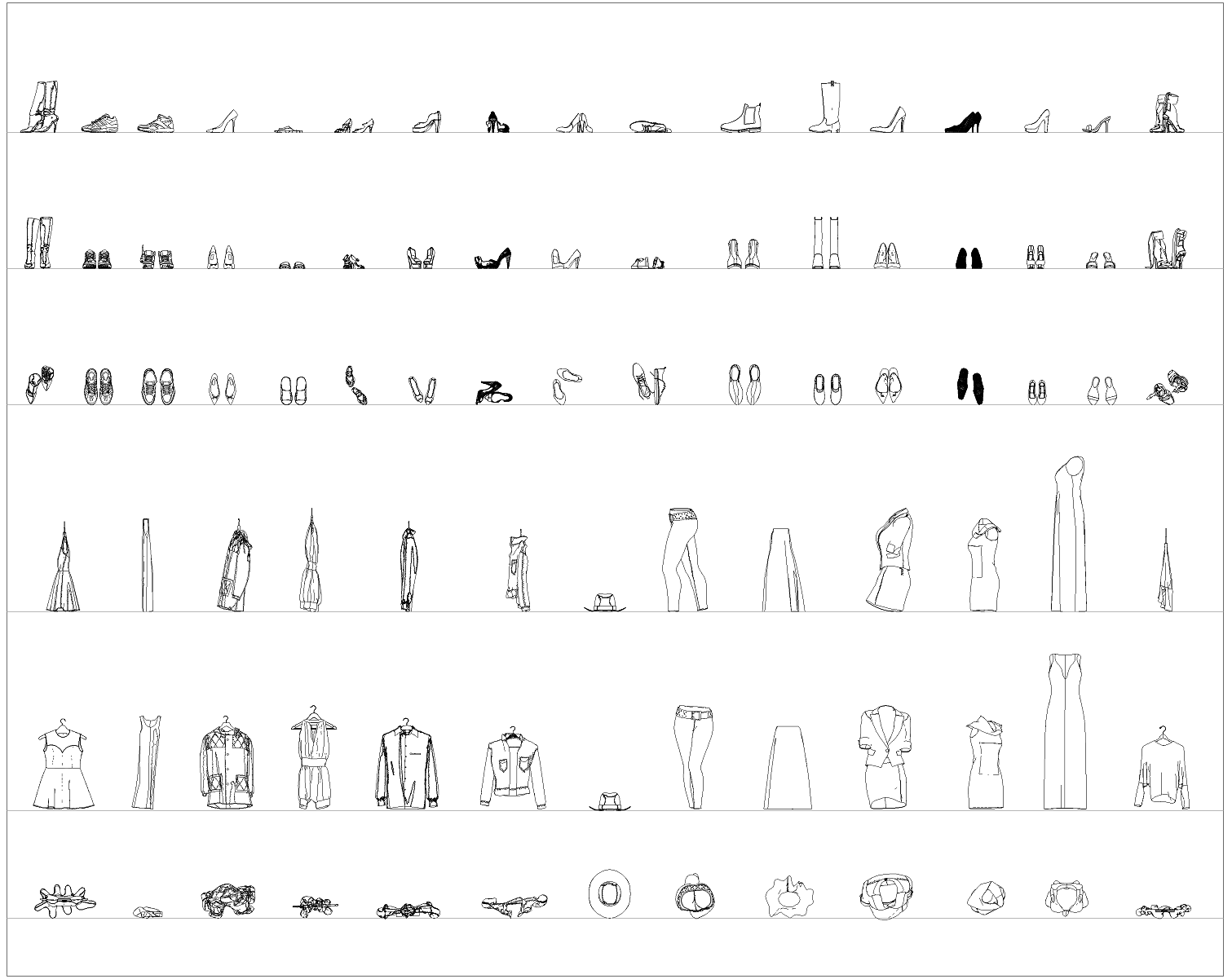 Clothes and shoes CAD collection dwg | Thousands of free AutoCAD drawings