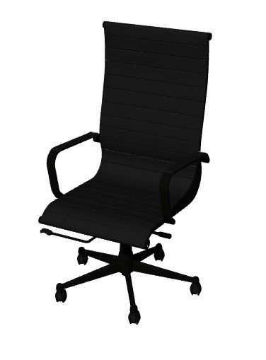 Seminar room chair with bumped back rest 3d model .3dm format
