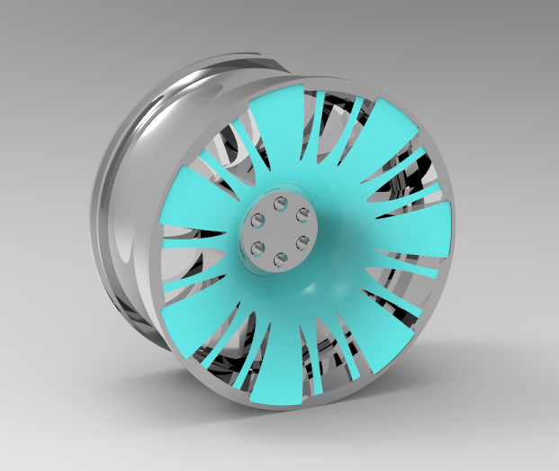 Autodesk Inventor 3D CAD Model of alloy wheel