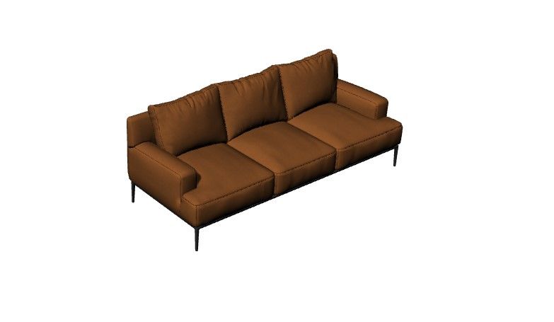 等候区的现代设计真皮沙发3D模型3.dm格式
