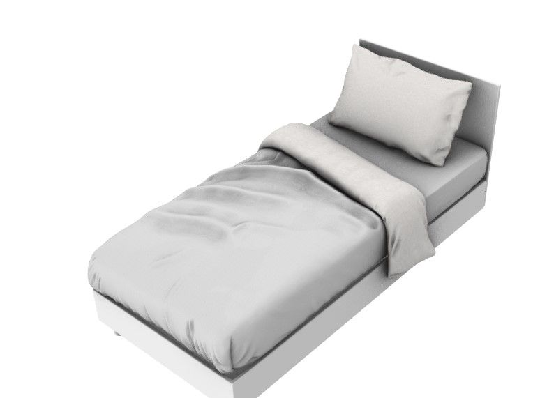 luxury design size single bed 3d model .3dm format