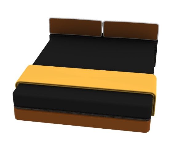modern king bed design 3d model .3dm format
