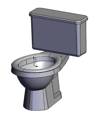 Grey modern mens urinal 3d model .3dm format