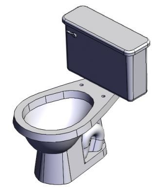 dark grey mens urinal without flush tank 3d model .3dm format
