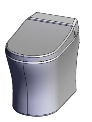 modern toilet with flush tank 3d model .3dm format