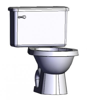 Grey modern mens urinal 3d model .3dm format